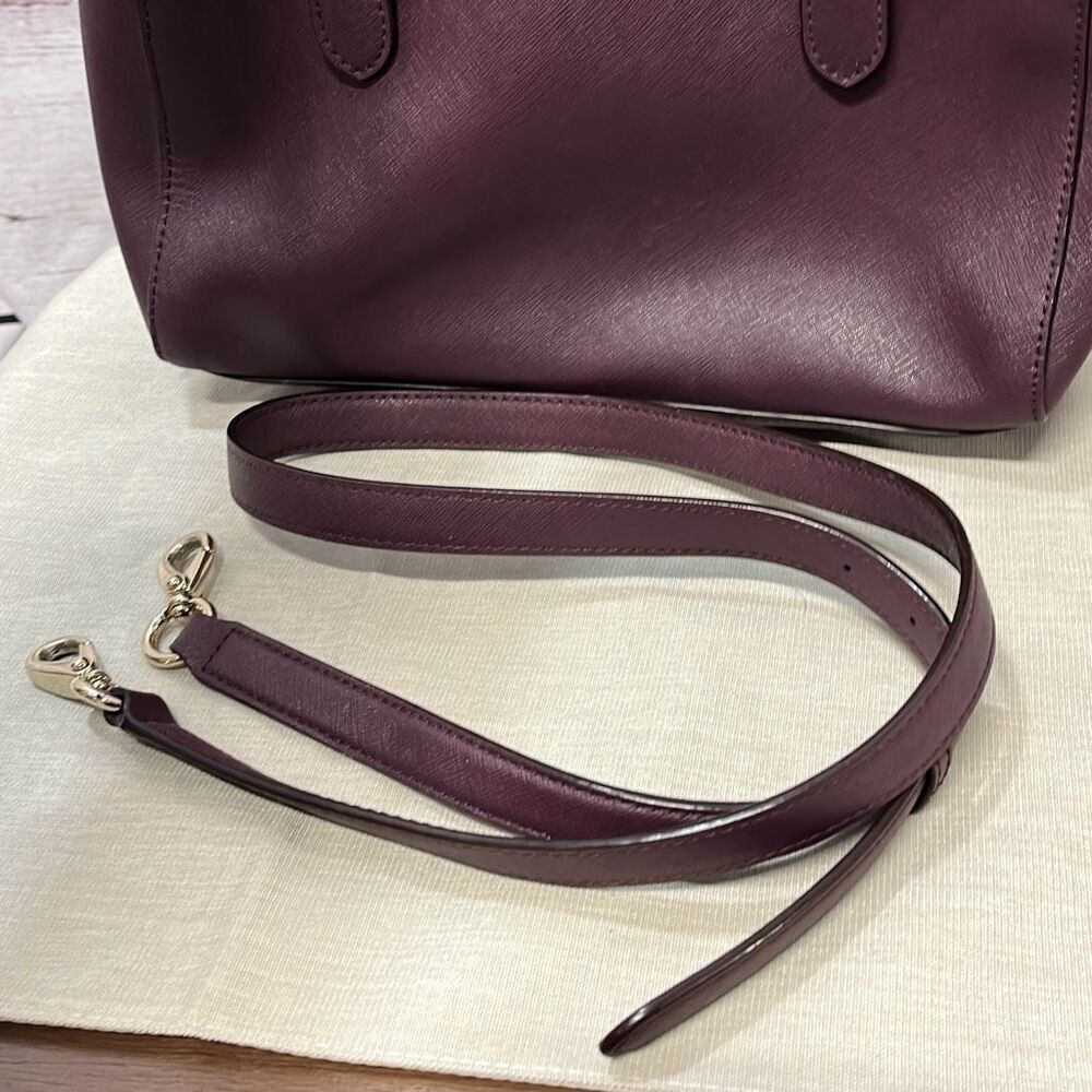 Kate Spade New York Satchel Crossbody Shoulder Bag Purse Plum - Picture 7 of 8